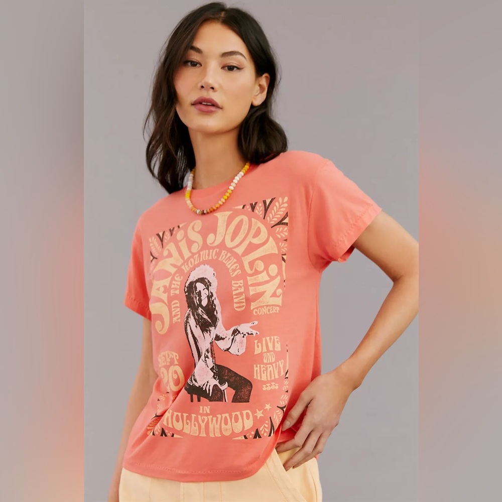 Letluv Janis Joplin Hollywood Graphic Tee by Anthropologie